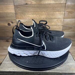 Nike Men’s size 7.5 React Infinity FK Flyknit Running Shoes Athletic Black